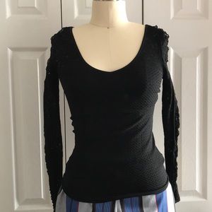 BEBE black tight stretchy long sleeve top